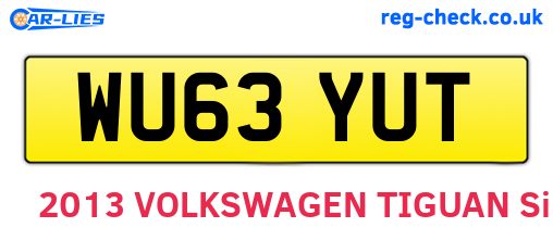 WU63YUT are the vehicle registration plates.