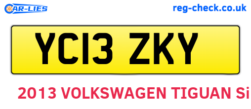 YC13ZKY are the vehicle registration plates.
