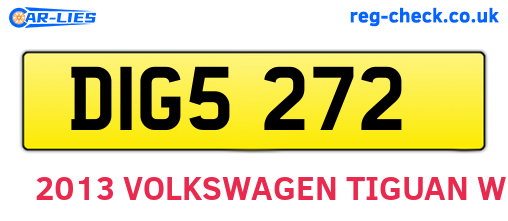 DIG5272 are the vehicle registration plates.