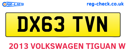 DX63TVN are the vehicle registration plates.