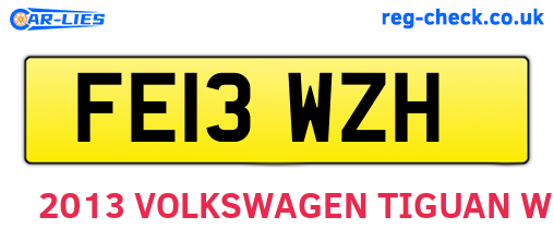 FE13WZH are the vehicle registration plates.