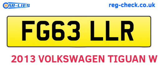 FG63LLR are the vehicle registration plates.
