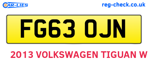 FG63OJN are the vehicle registration plates.