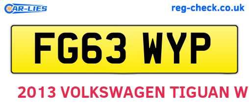 FG63WYP are the vehicle registration plates.
