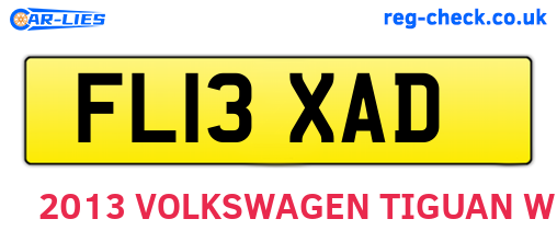 FL13XAD are the vehicle registration plates.