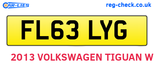 FL63LYG are the vehicle registration plates.