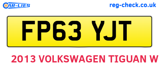 FP63YJT are the vehicle registration plates.