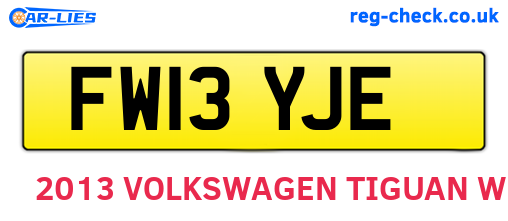 FW13YJE are the vehicle registration plates.