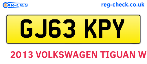 GJ63KPY are the vehicle registration plates.