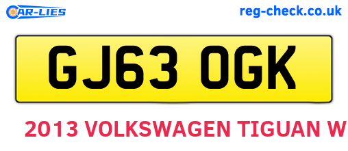 GJ63OGK are the vehicle registration plates.