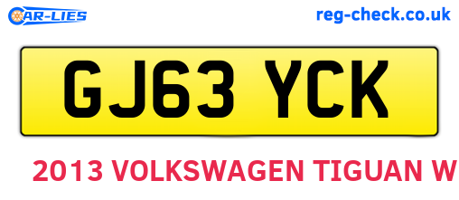 GJ63YCK are the vehicle registration plates.