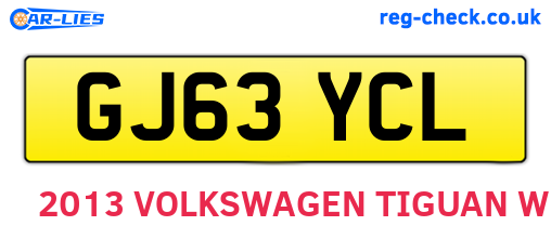 GJ63YCL are the vehicle registration plates.
