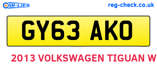 GY63AKO are the vehicle registration plates.
