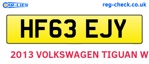 HF63EJY are the vehicle registration plates.