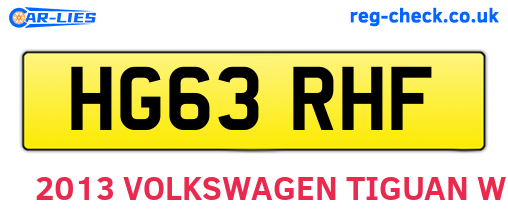 HG63RHF are the vehicle registration plates.