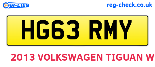 HG63RMY are the vehicle registration plates.