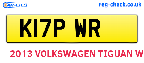 K17PWR are the vehicle registration plates.