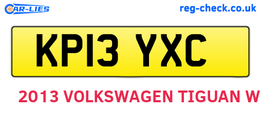 KP13YXC are the vehicle registration plates.