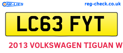 LC63FYT are the vehicle registration plates.
