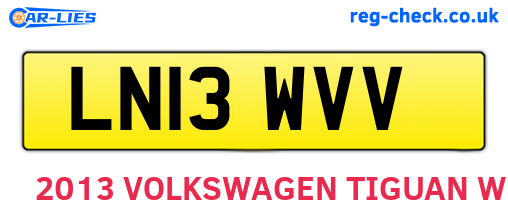 LN13WVV are the vehicle registration plates.