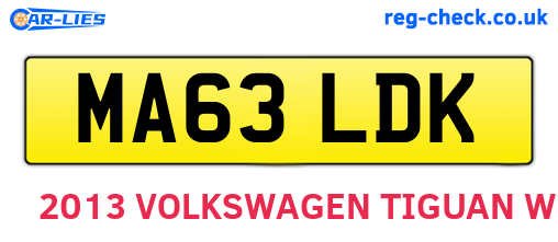 MA63LDK are the vehicle registration plates.