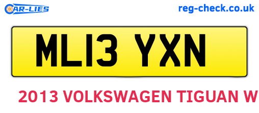 ML13YXN are the vehicle registration plates.