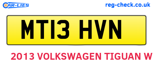 MT13HVN are the vehicle registration plates.