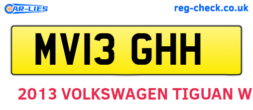 MV13GHH are the vehicle registration plates.