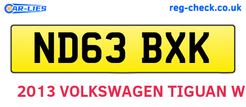 ND63BXK are the vehicle registration plates.