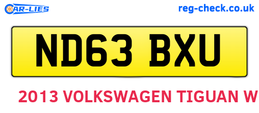 ND63BXU are the vehicle registration plates.