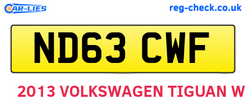 ND63CWF are the vehicle registration plates.