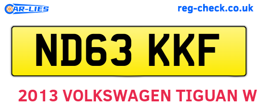 ND63KKF are the vehicle registration plates.