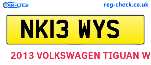 NK13WYS are the vehicle registration plates.