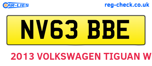 NV63BBE are the vehicle registration plates.