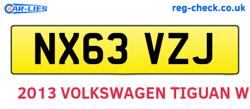 NX63VZJ are the vehicle registration plates.