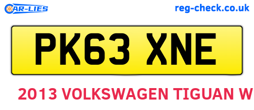 PK63XNE are the vehicle registration plates.