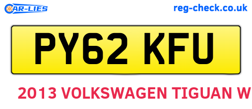 PY62KFU are the vehicle registration plates.