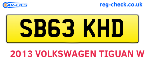 SB63KHD are the vehicle registration plates.