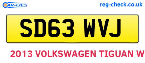 SD63WVJ are the vehicle registration plates.