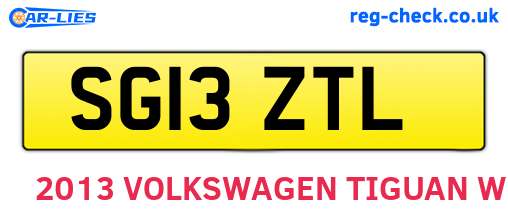 SG13ZTL are the vehicle registration plates.