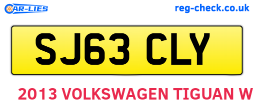 SJ63CLY are the vehicle registration plates.