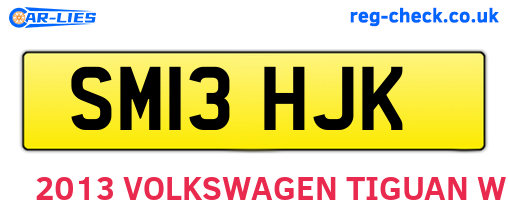 SM13HJK are the vehicle registration plates.
