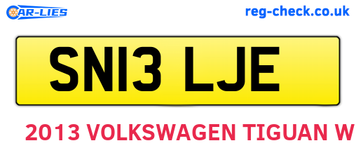 SN13LJE are the vehicle registration plates.