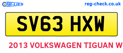 SV63HXW are the vehicle registration plates.