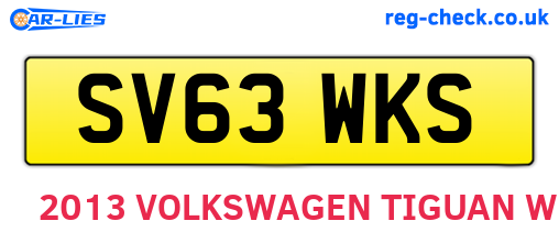 SV63WKS are the vehicle registration plates.