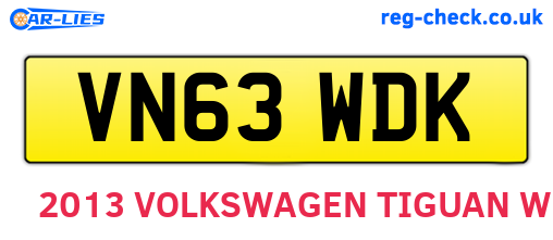 VN63WDK are the vehicle registration plates.