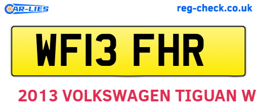 WF13FHR are the vehicle registration plates.