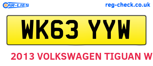 WK63YYW are the vehicle registration plates.
