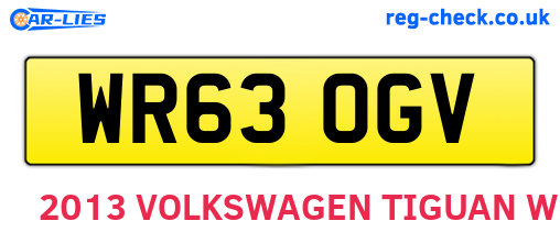 WR63OGV are the vehicle registration plates.