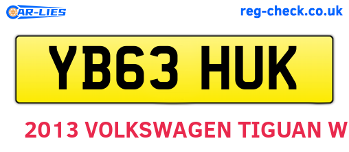 YB63HUK are the vehicle registration plates.